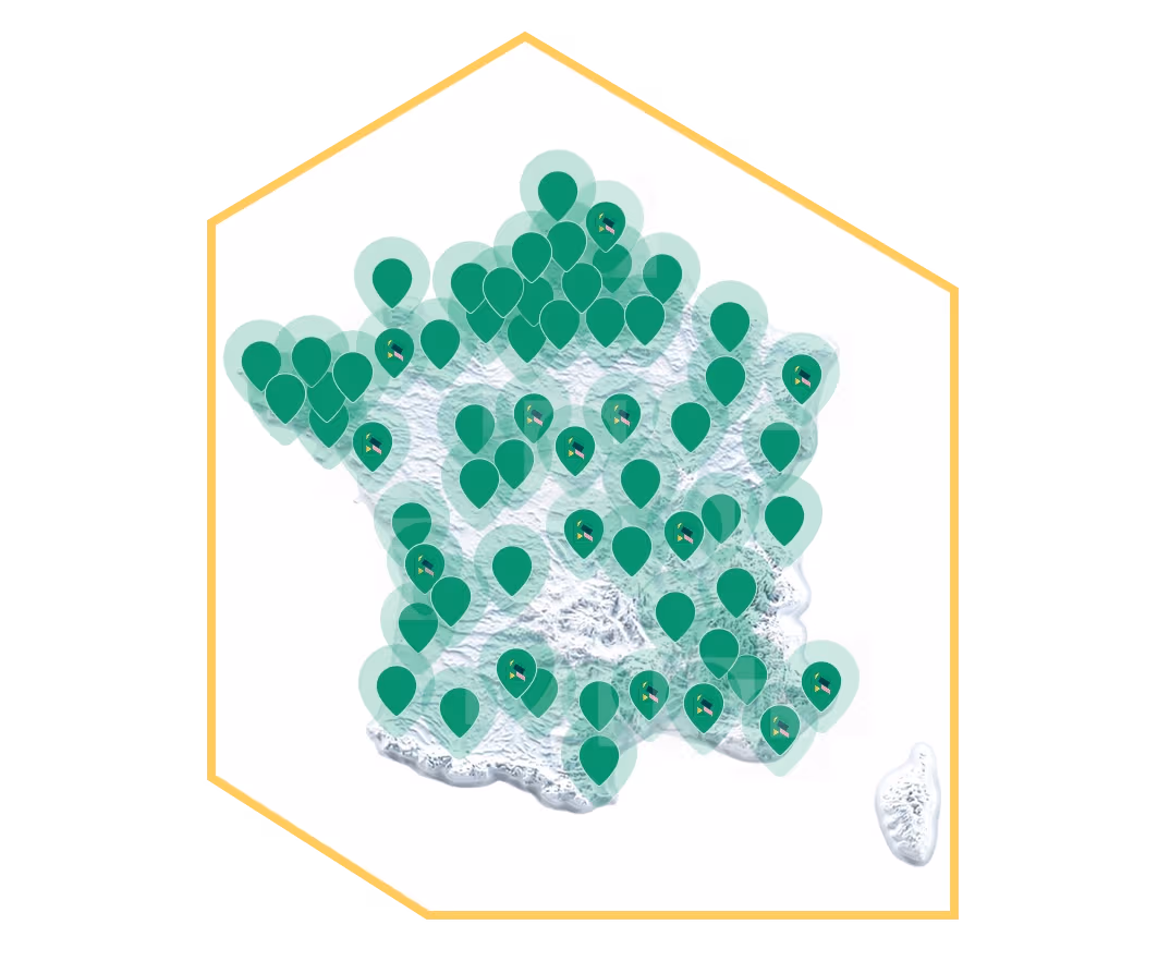 Carte des centres en France